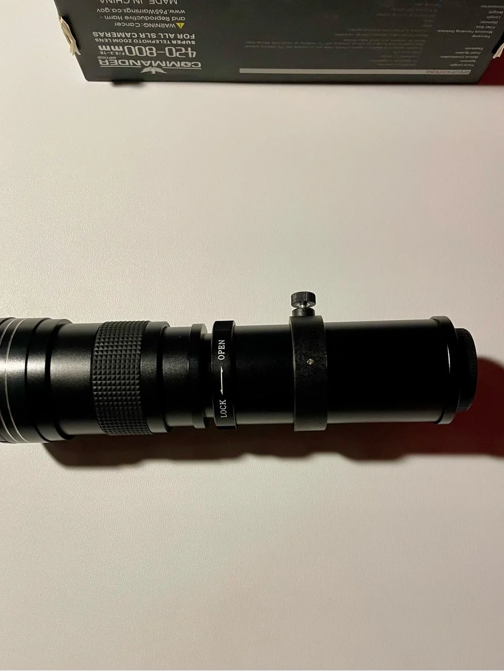 Commander Optics 420-800mm f/8.3-16 Super Telephoto SLR Zoom Camera Lens NIB